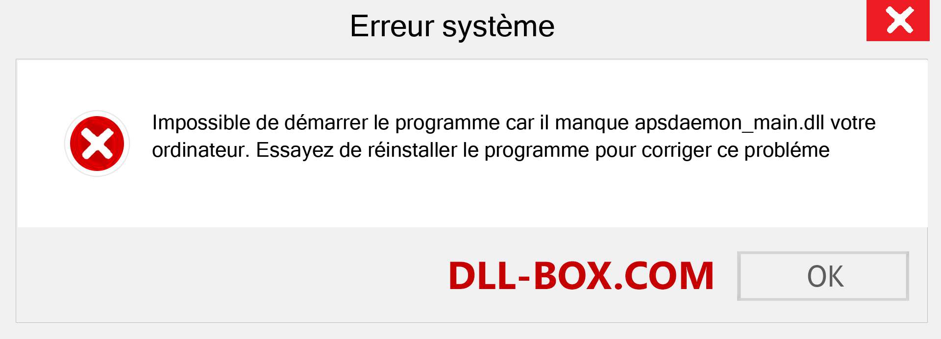 Le fichier apsdaemon_main.dll est manquant ?. Télécharger pour Windows 7, 8, 10 - Correction de l'erreur manquante apsdaemon_main dll sur Windows, photos, images